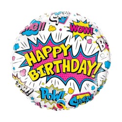 Globo de cumpleaños onomatopeya comic