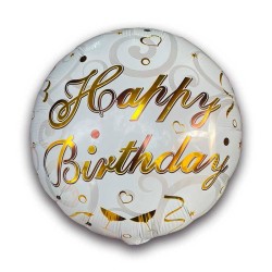 Globo Happy Birthday letra dorada