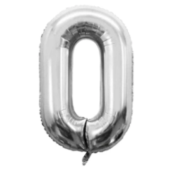 Globo número 0 de 40 pulgadas plateado