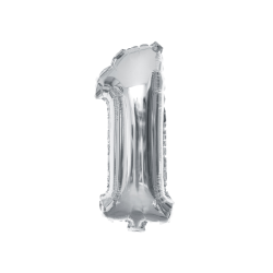 Globo número 1 de 40 pulgadas plateado