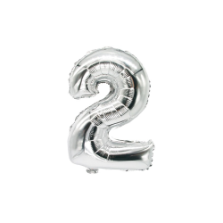 Globo número 2 de 16 pulgadas plateado