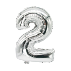 Globo número 2 de 32 pulgadas plateado