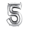 Globo número 5 de 16 pulgadas plateado