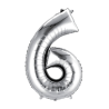 Globo número 6 de 16 pulgadas plateado
