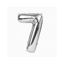Globo número 7 de 40 pulgadas plateado