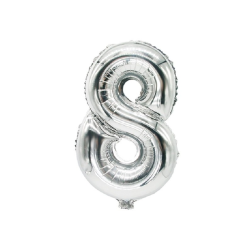 Globo número 8 de 32 pulgadas plateado