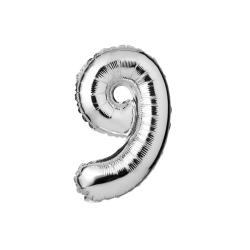 Globo número 9 de 32 pulgadas plateado