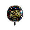 Globo orb negro Happy Birthday