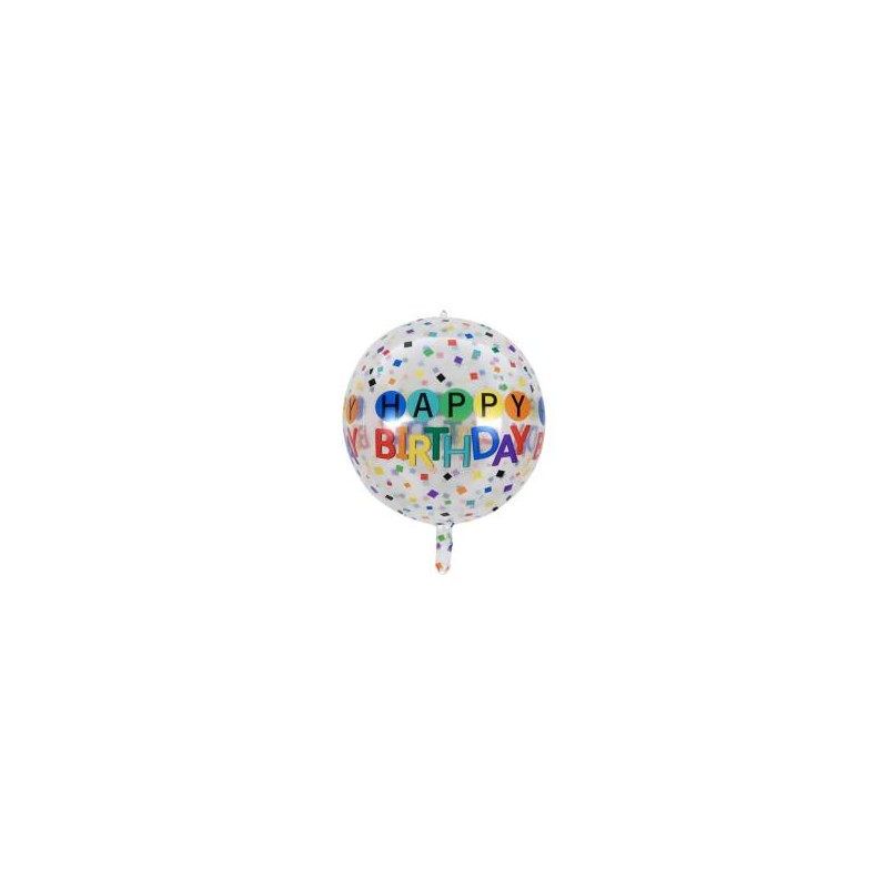 Globo orb rombos Happy Birthday