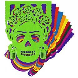 Papel picado día de muertos Frida Kahlo chico