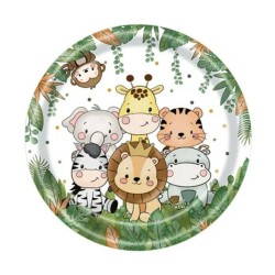 Plato pastelero de cartón Animales de la selva (6 piezas)