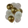 Set de globos dorados y blancos (11 pzas)